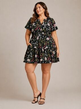 the jeannie short-sleeve a-line mini dress by maeve Maeve